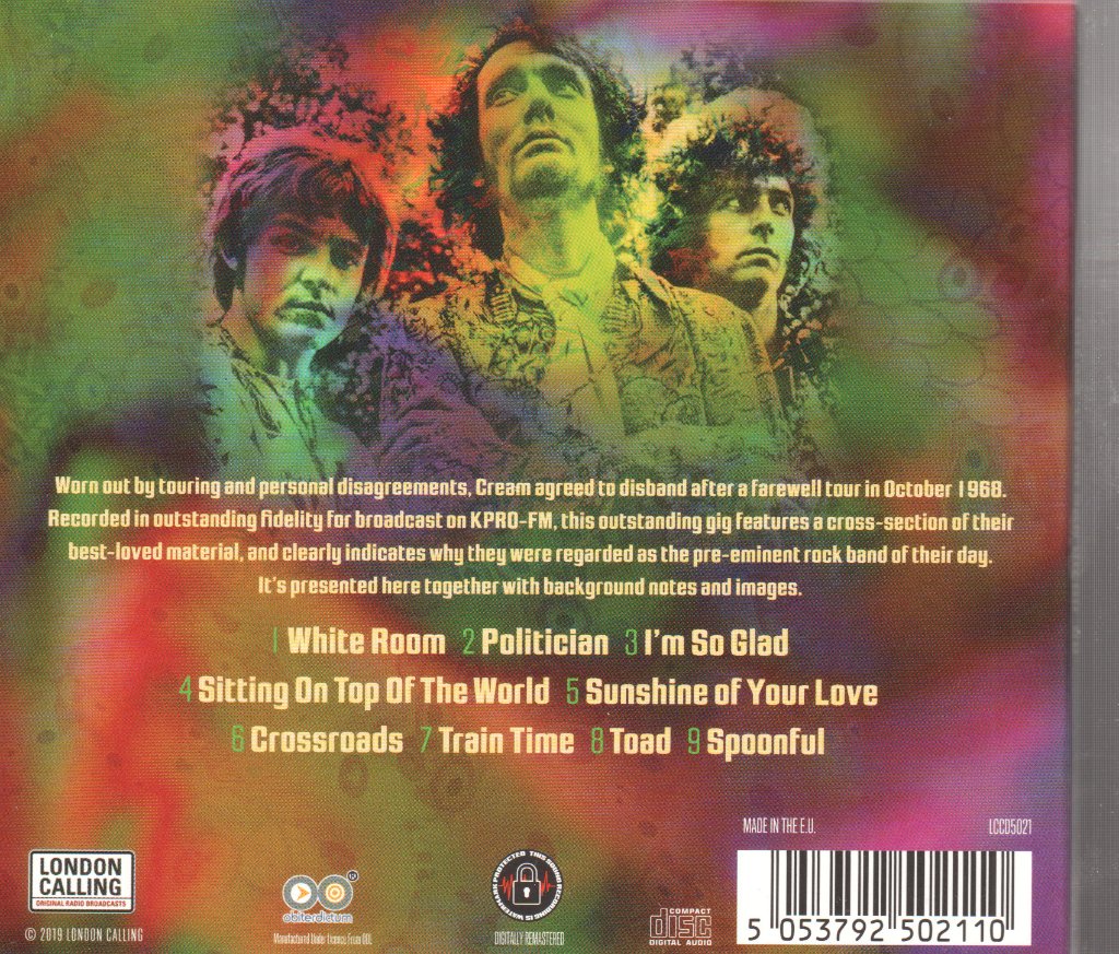 Cream - Live In San Diego '68 - Cd