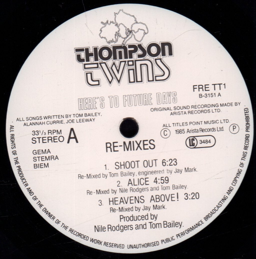 Thompson Twins - Here's To Future Days - Double Lp