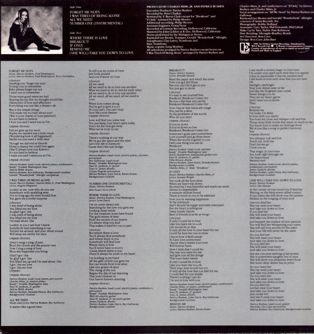 Patrice Rushen - Straight From The Heart - Lp