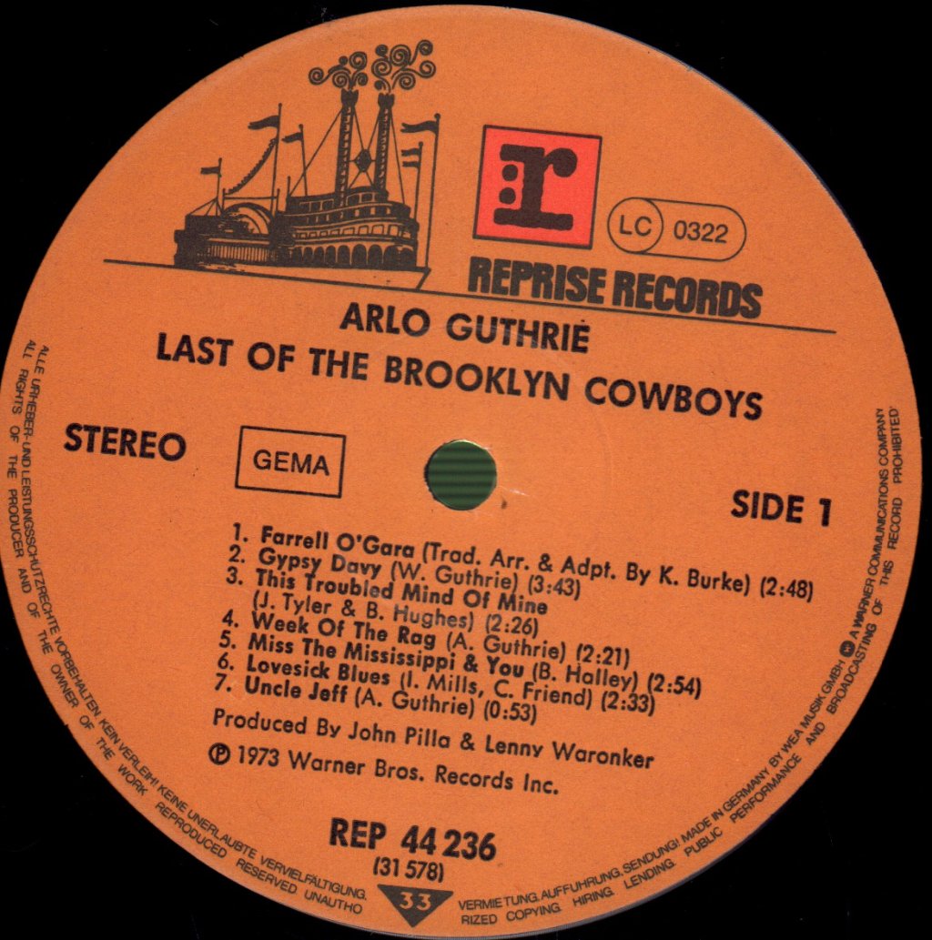 Arlo Guthrie - Last Of The Brooklyn Cowboys - Lp