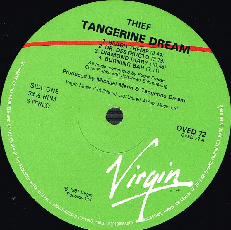 Tangerine Dream - Thief - Lp