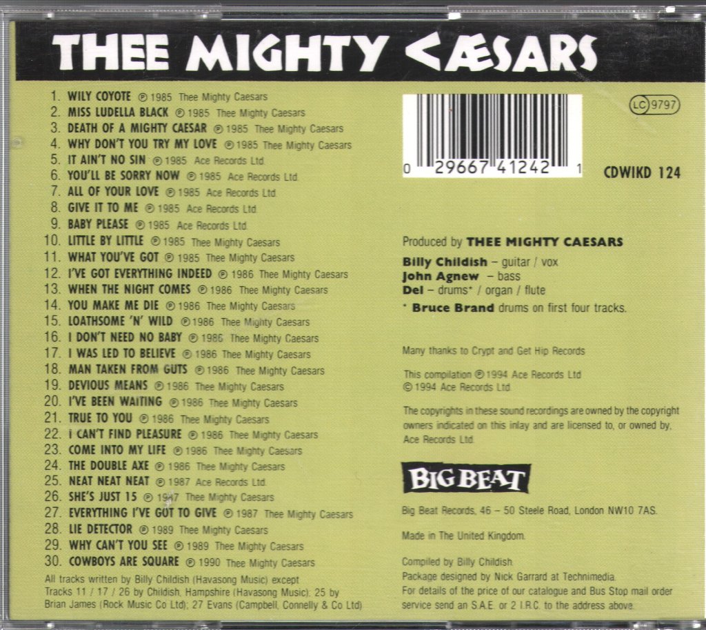 Thee Mighty Caesars - Caesar's Pleasure - Cd