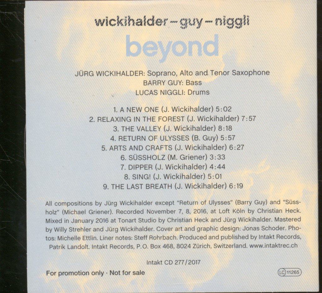 Jürg Wickihalder – Barry Guy – Lucas Niggli - Beyond - Cd