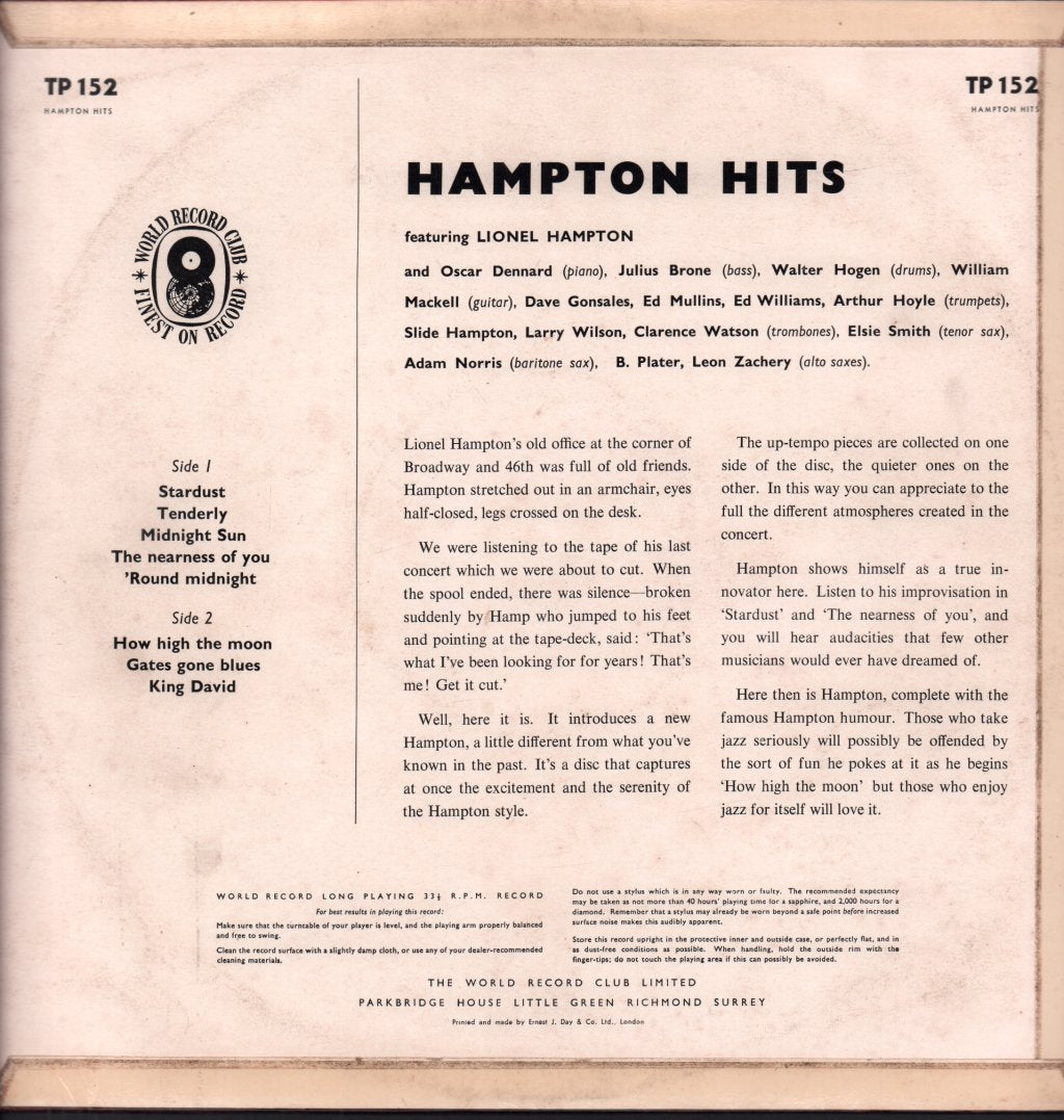 Lionel Hampton - Hampton Hits - Lp