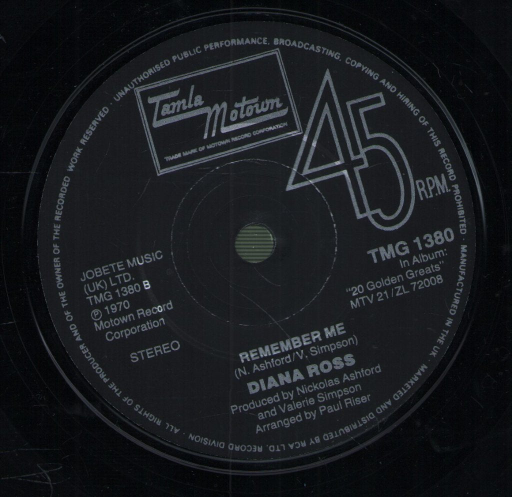 Diana Ross - Love Hangover / Remember Me - 7 Inch