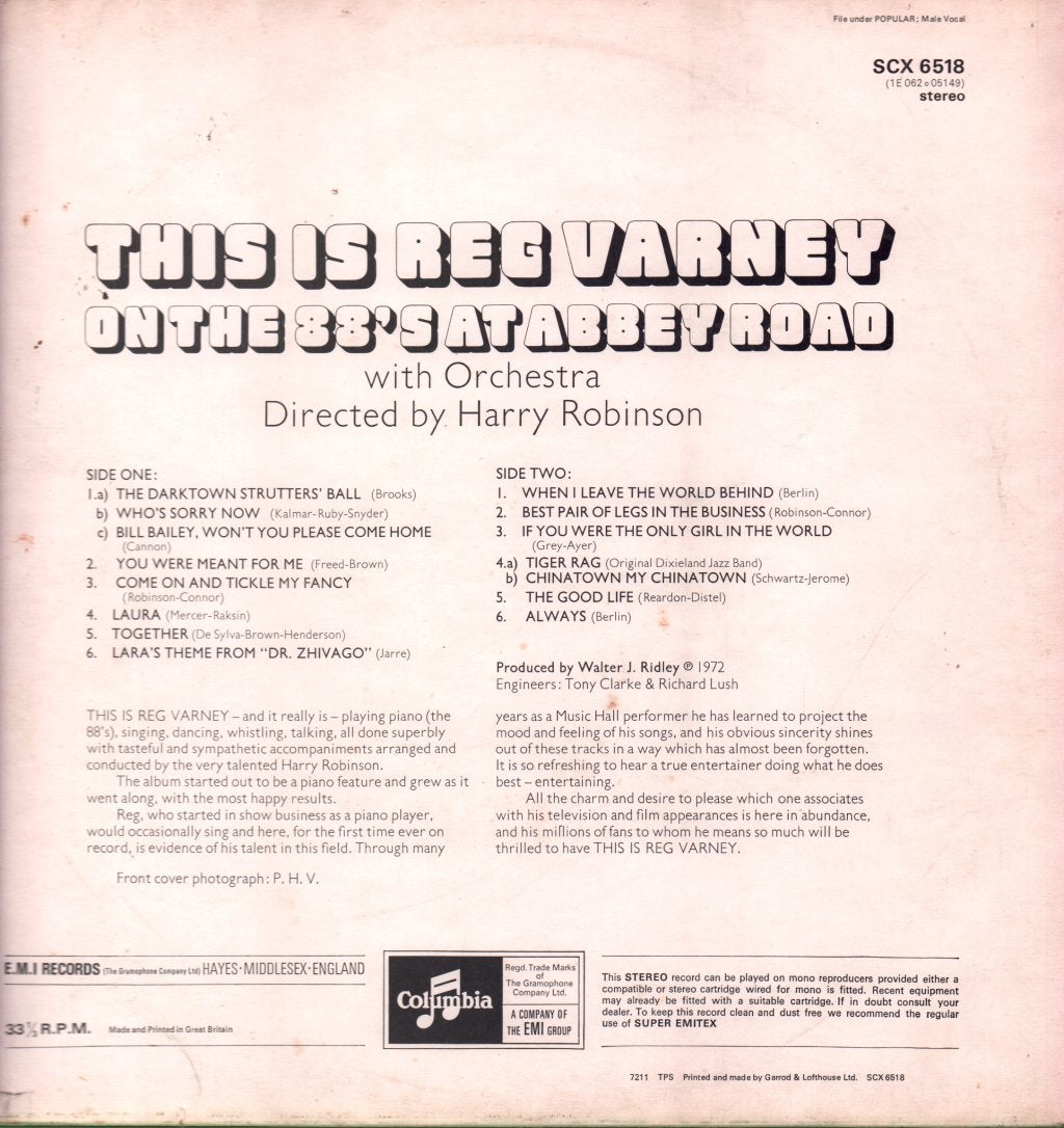 Reg Varney - This Is Reg Varney On The 88's At Abbey Road - Lp