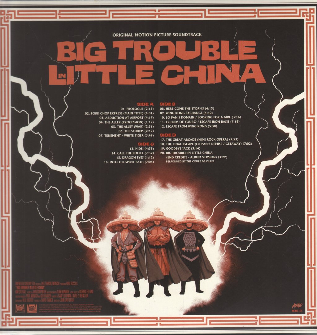 John Carpenter With Alan Howarth - Big Trouble In Little China (Original Motion Picture Soundtrack) - Double Lp