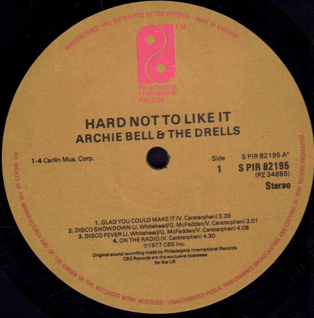 Archie Bell And The Drells - Hard Not To Like It - Lp