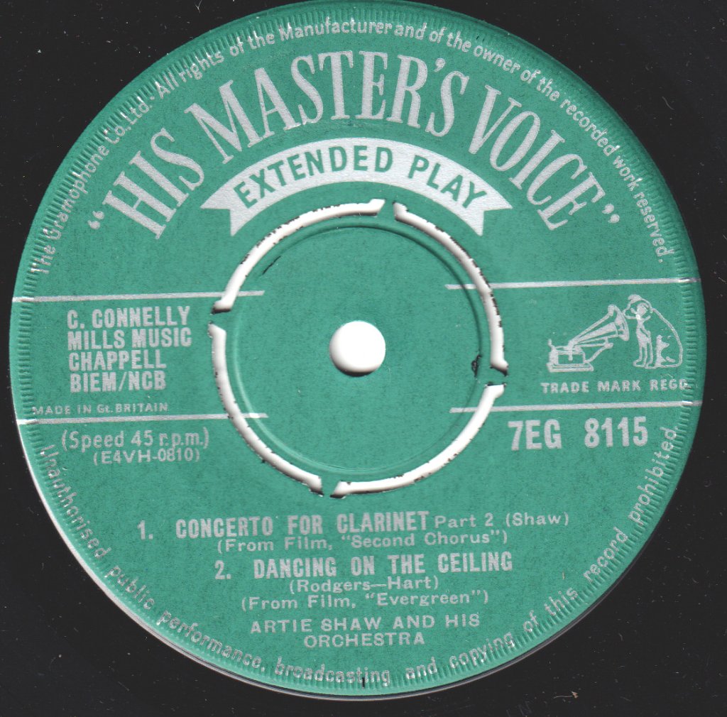 Artie Shaw And His Orchestra - Concerto For Clarinet - 7 Inch