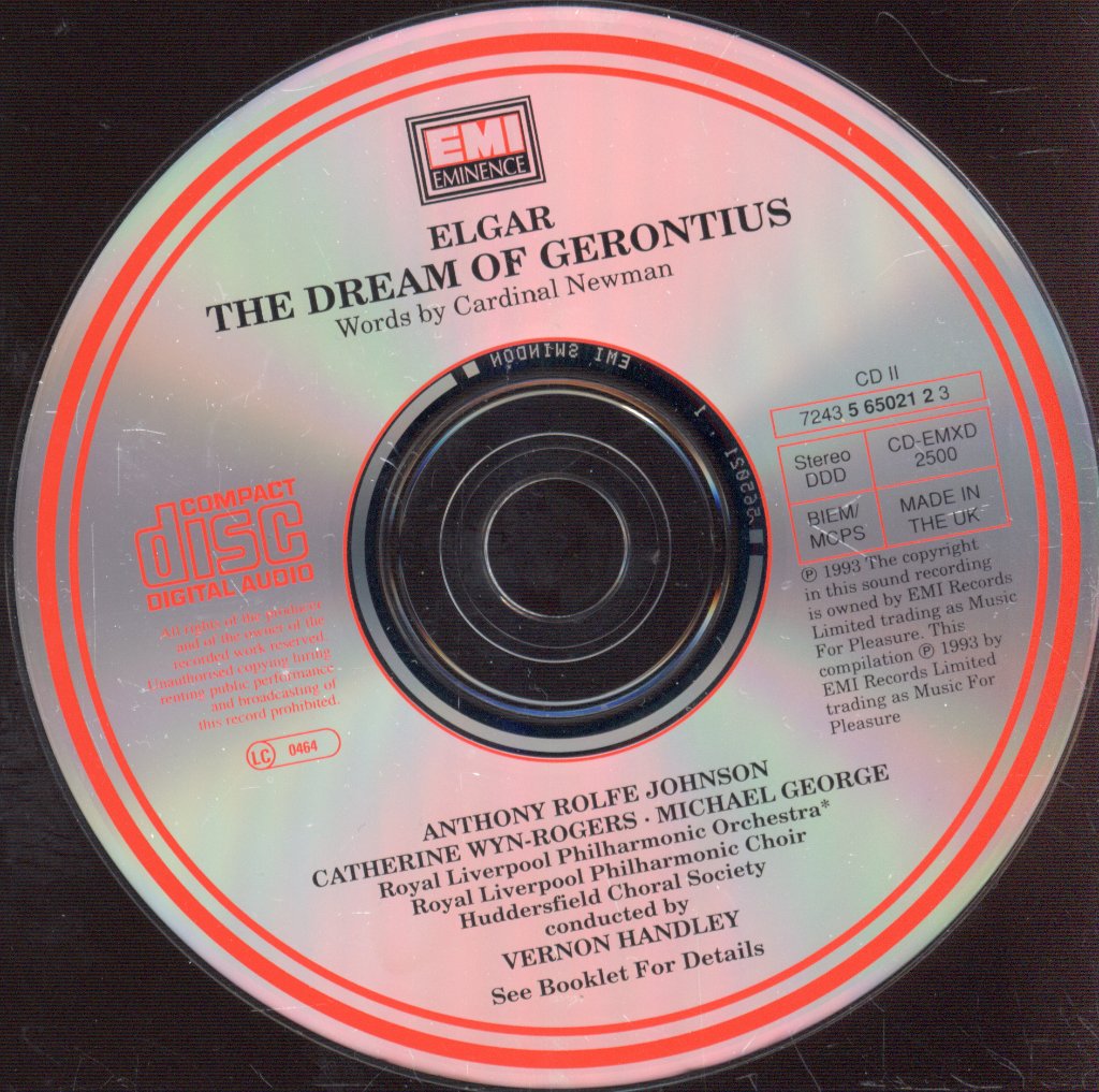 Royal Liverpool Philharmonic Orchestra, Vernon Handley - Dream Of Gerontius - Organ Sonata (Orchestrated By Gordon Jacob) - Double Cd