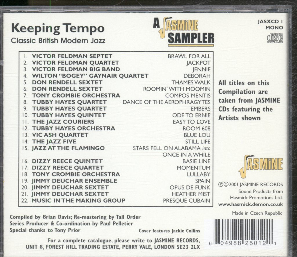 Various Artists - Keeping Tempo A Jasmine Sampler Classic British Modern Jazz - Cd