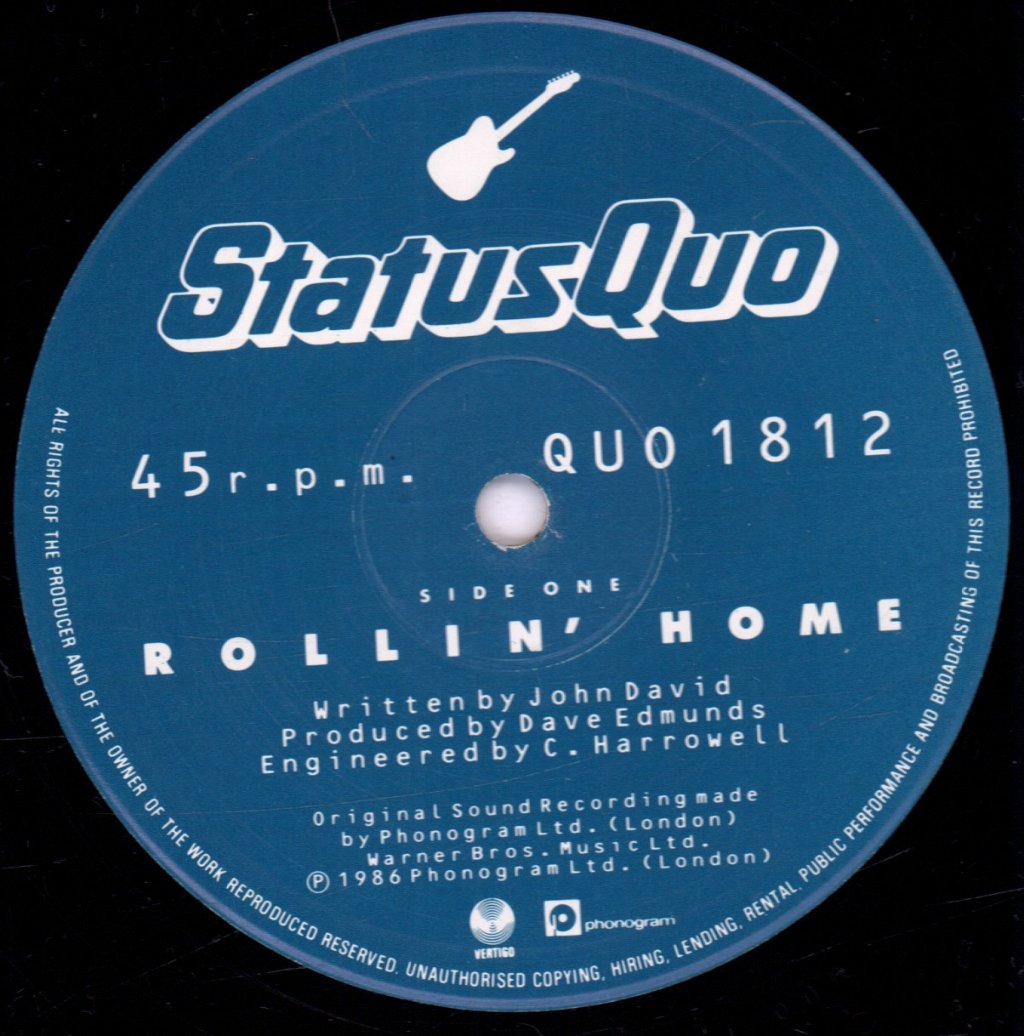Status Quo - Rollin' Home - 12 Inch