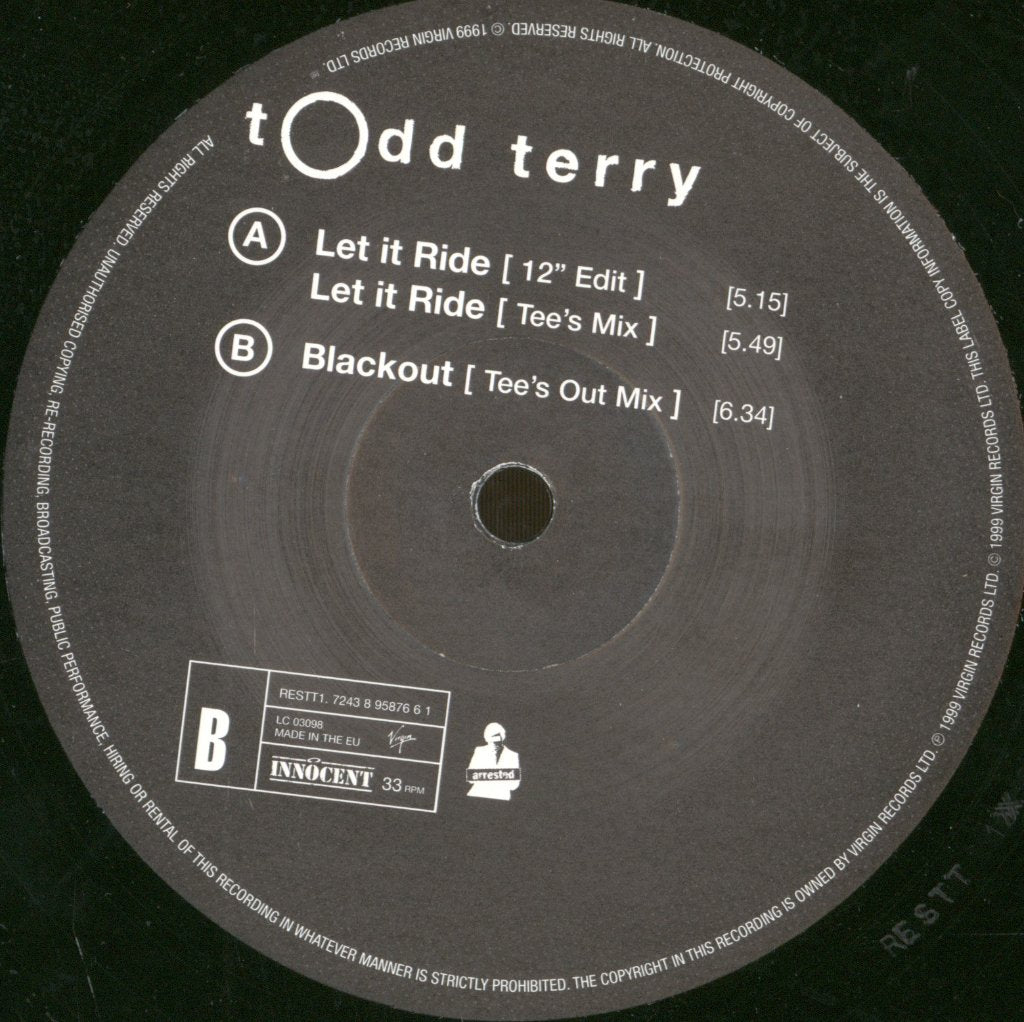 Todd Terry - Let It Ride - 12 Inch