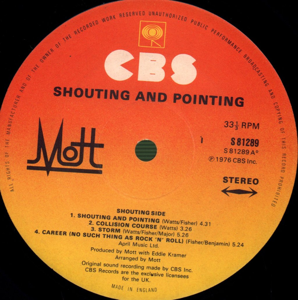 Mott - Shouting And Pointing - Lp