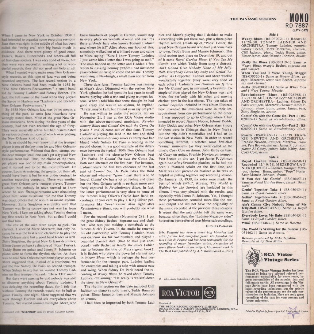 Various Artists - Panassie Sessions - Lp