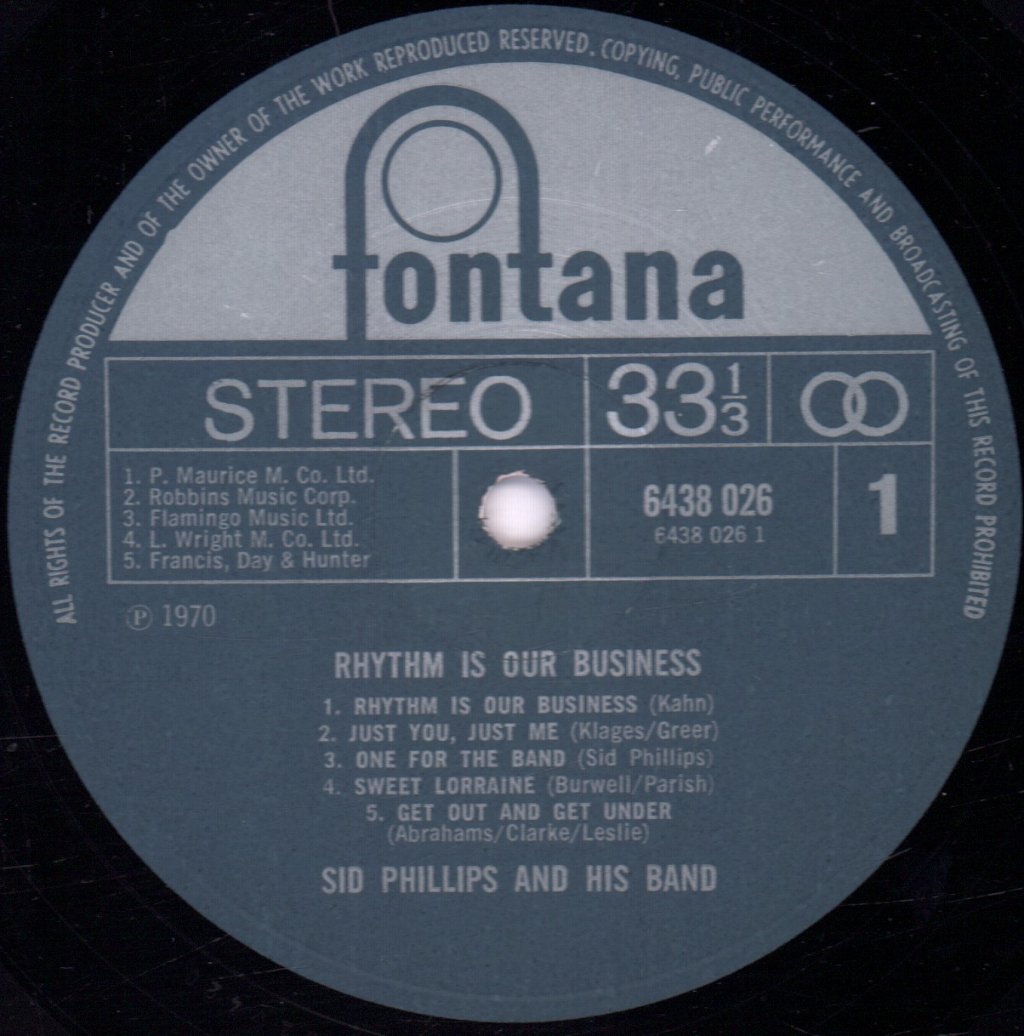Sid Phillips And His Band - Rhythm Is Our Business - Lp