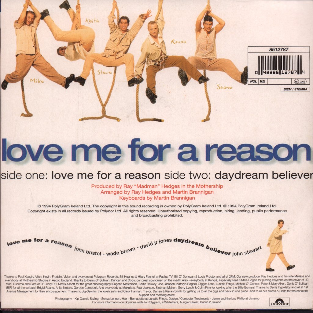 Boyzone (Boy Band) - Love Me For A Reason - 7 Inch