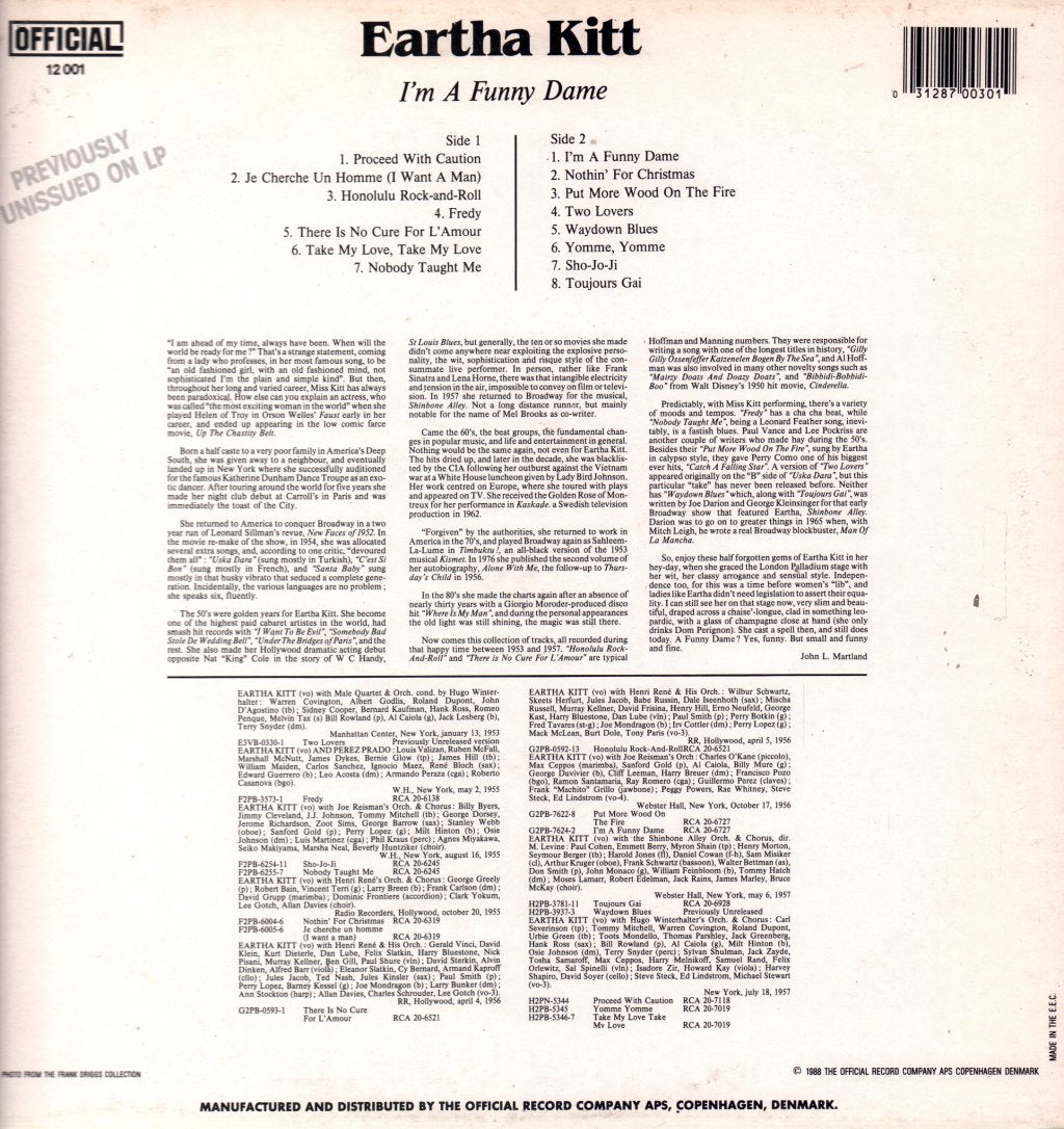 Eartha Kitt - I'm A Funny Dame - Lp