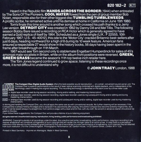 Tom Jones - Green, Green Grass Of Home - Cd