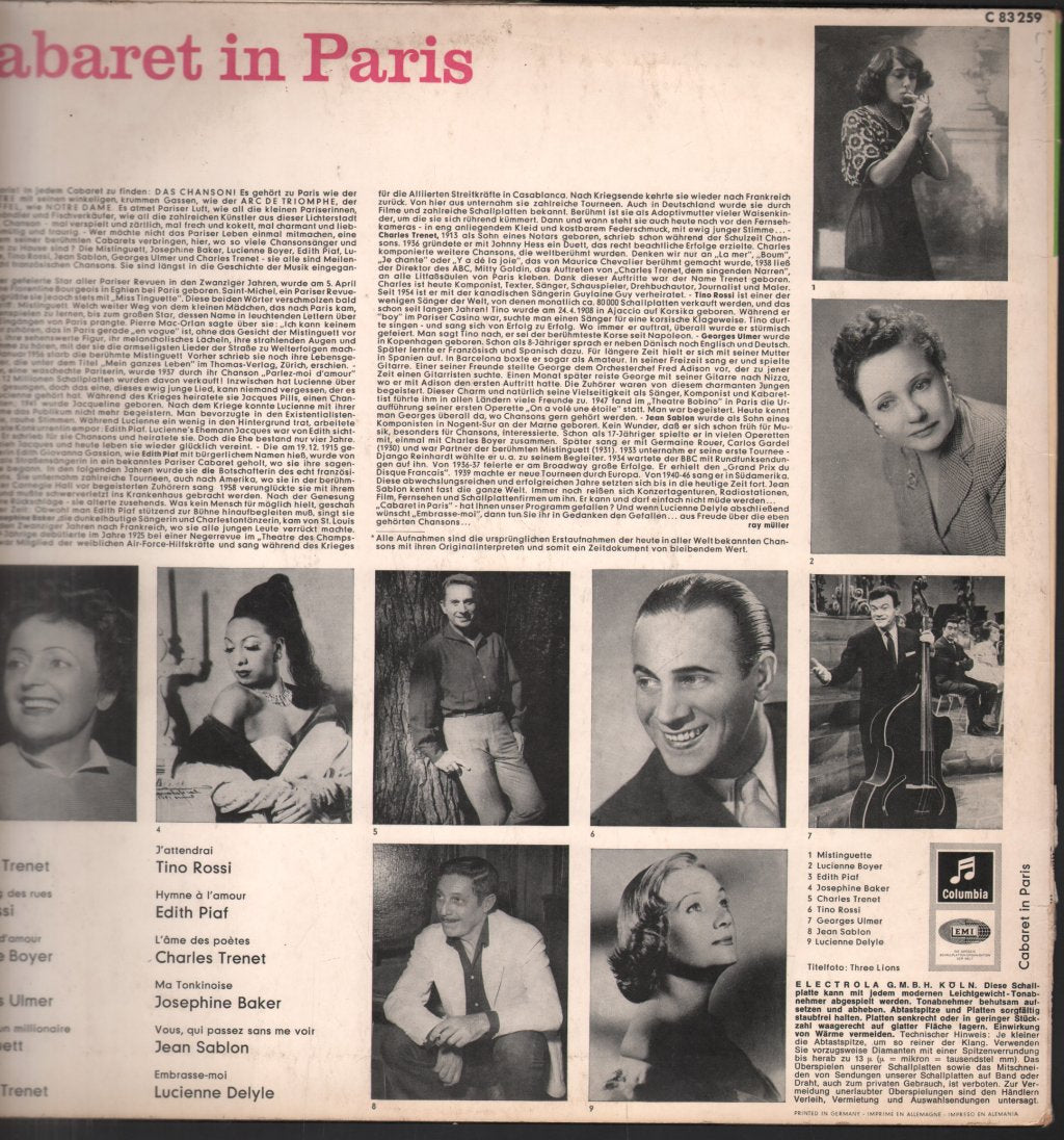 Various Artists - Cabaret In Paris - Lp