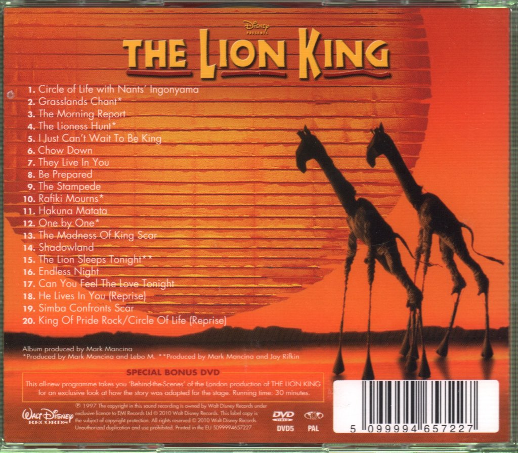 Various Artists - Lion King - Original Broadway Cast Recording - Cd/Dvd