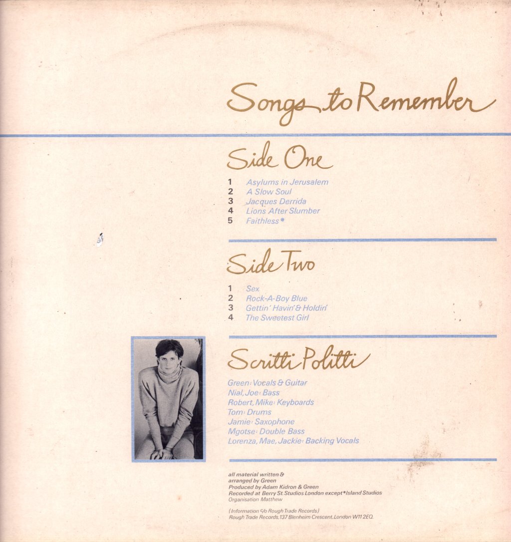 Scritti Politti - Songs To Remember - Lp