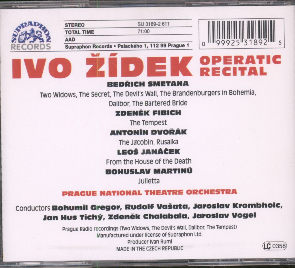 Ivo Žídek - Operatic Recital - Cd
