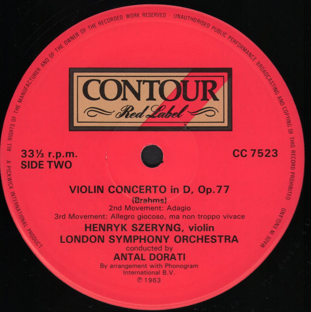 Henryk Szeryng / Antal Dorati / London Symphony Orchestra - Brahms - Violin Concerto - Lp