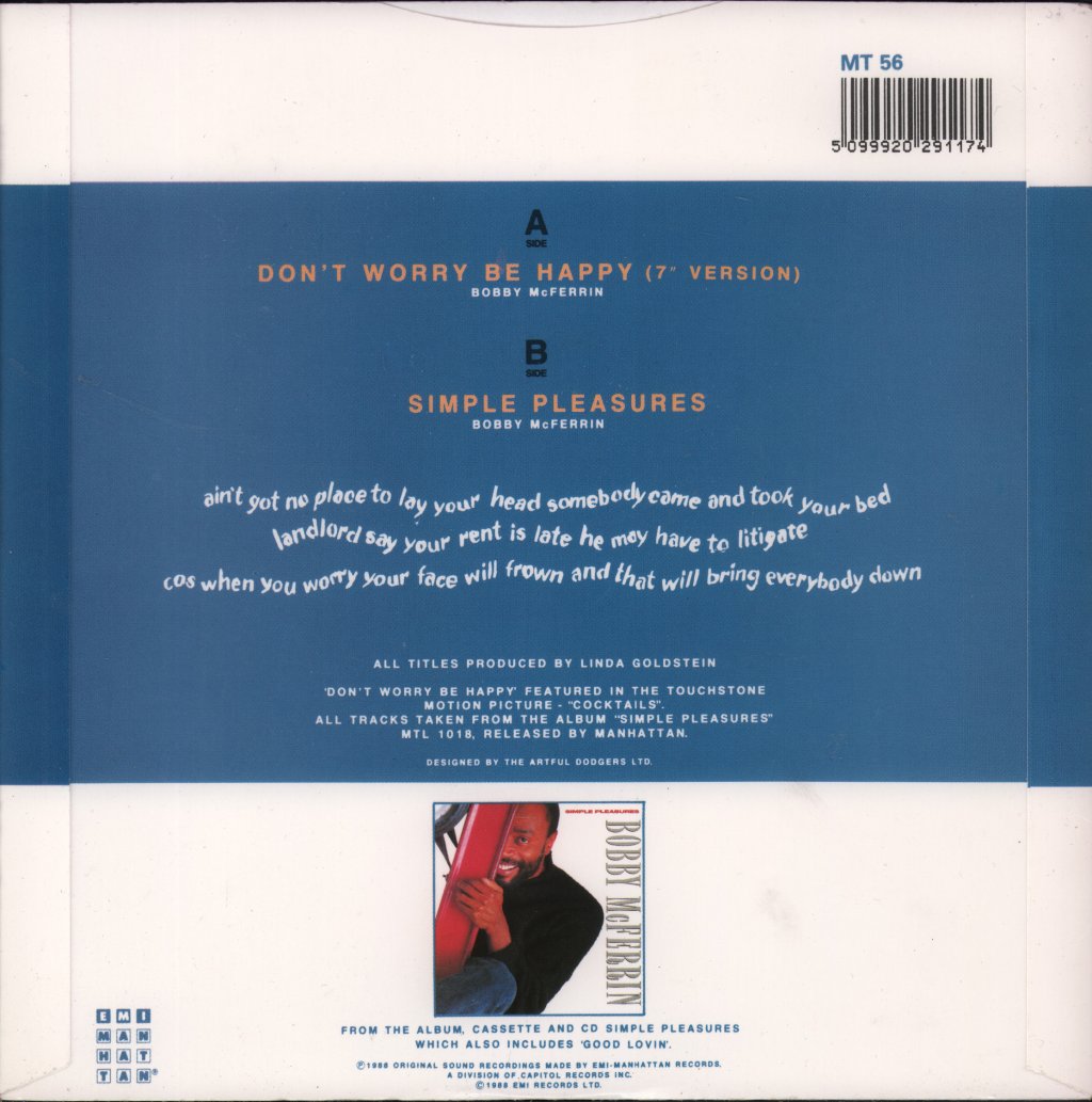 Bobby McFerrin - Don't Worry Be Happy - 7 Inch