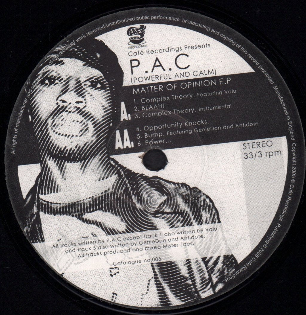 P.A.C - Matter Of Opinion E.P. - 12 Inch