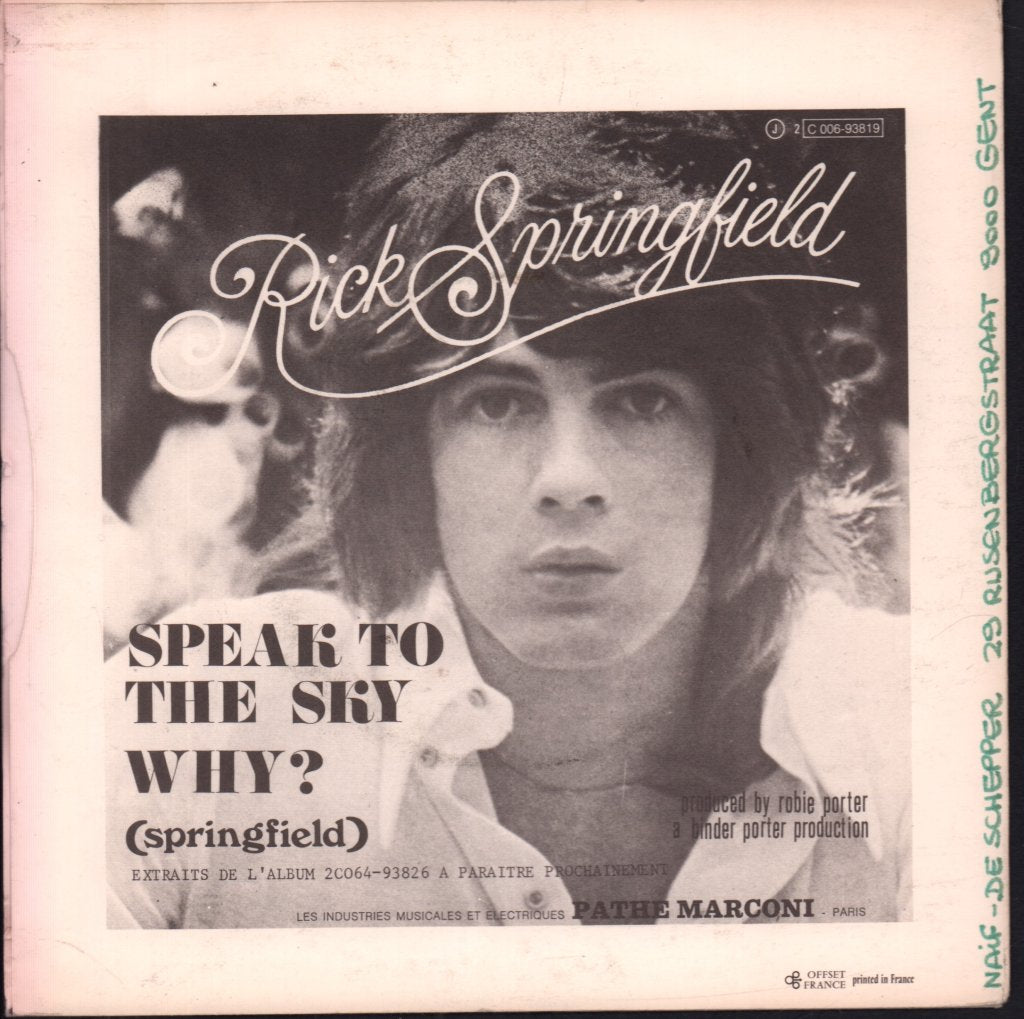 Rick Springfield - Speak To The Sky - 7 Inch