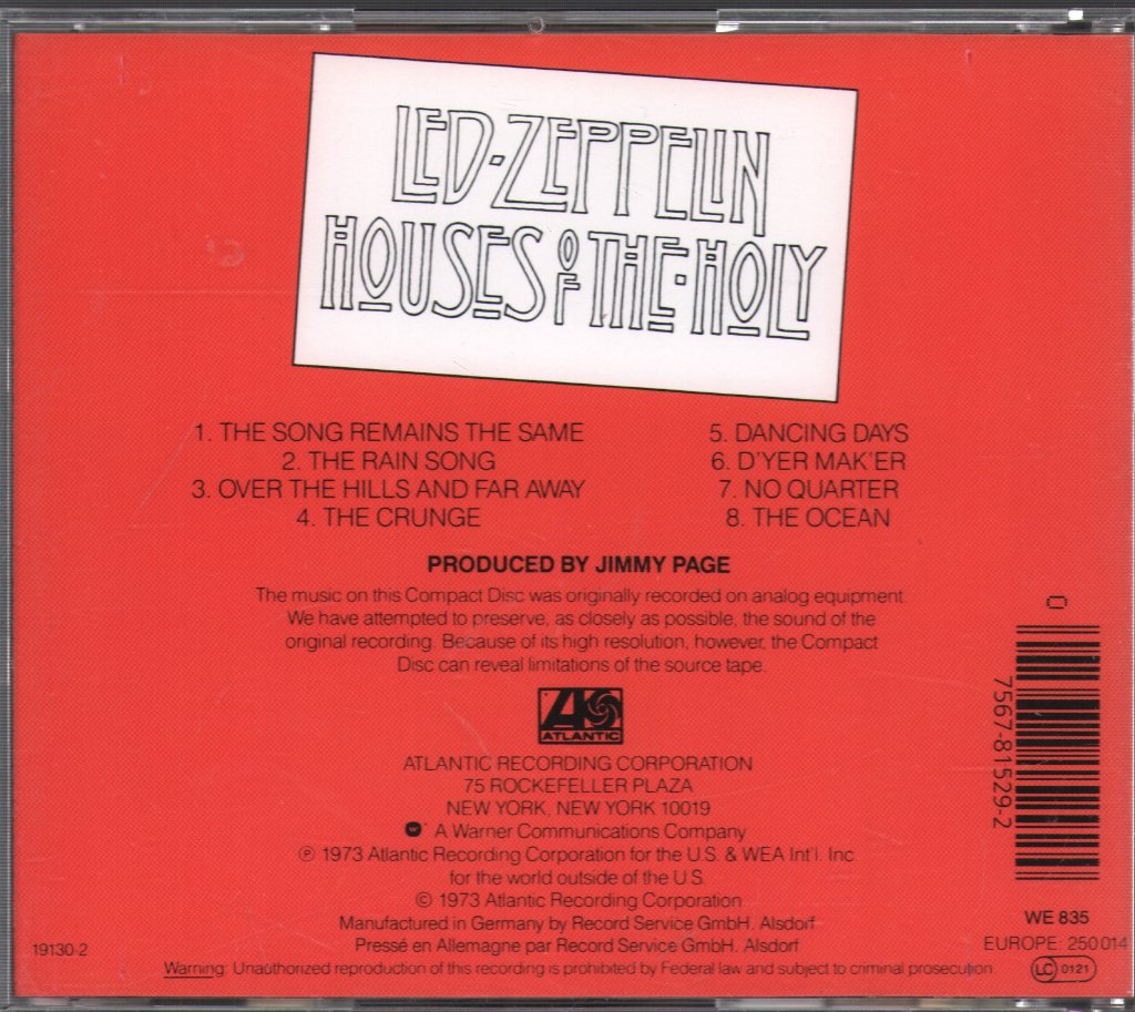 Led Zeppelin - Houses Of The Holy - Cd
