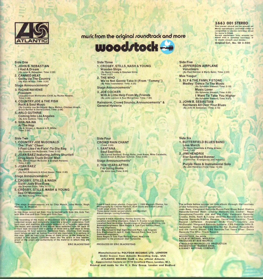Various Artists - Woodstock - Music From The Original Soundtrack And More - Triple Lp