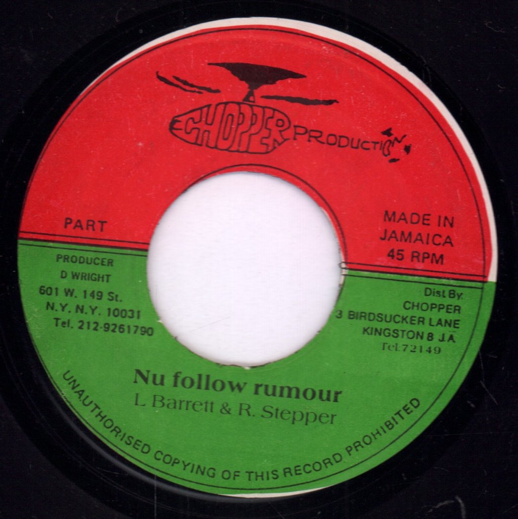 L. Barrett & R. Stepper - Nu Follow Rumors - 7 Inch