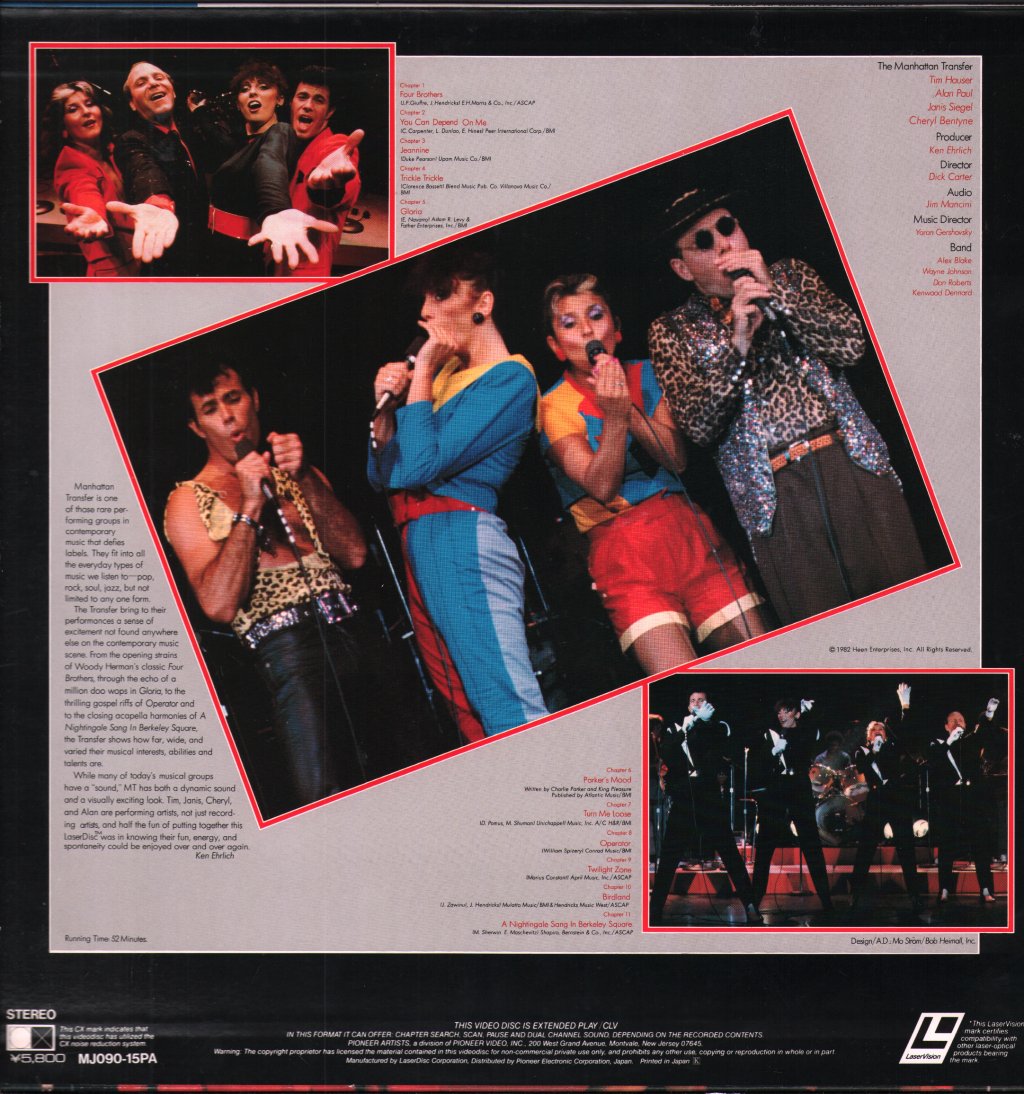 Manhattan Transfer - In Concert - Laser Disc