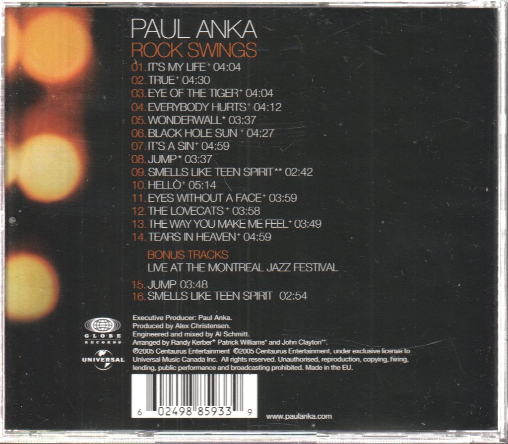 Paul Anka - Rock Swings - Cd