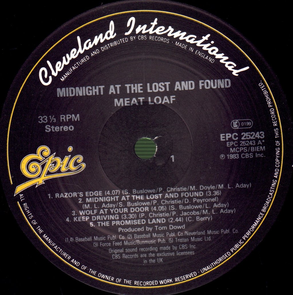 Meat Loaf - Midnight At The Lost And Found - Lp