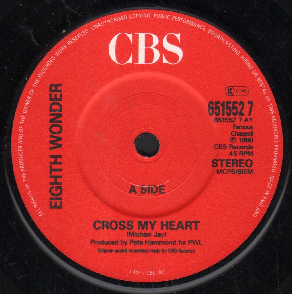 Eighth Wonder - Cross My Heart - 7 Inch
