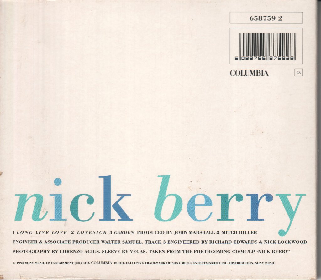 Nick Berry - Long Live Love - Cd
