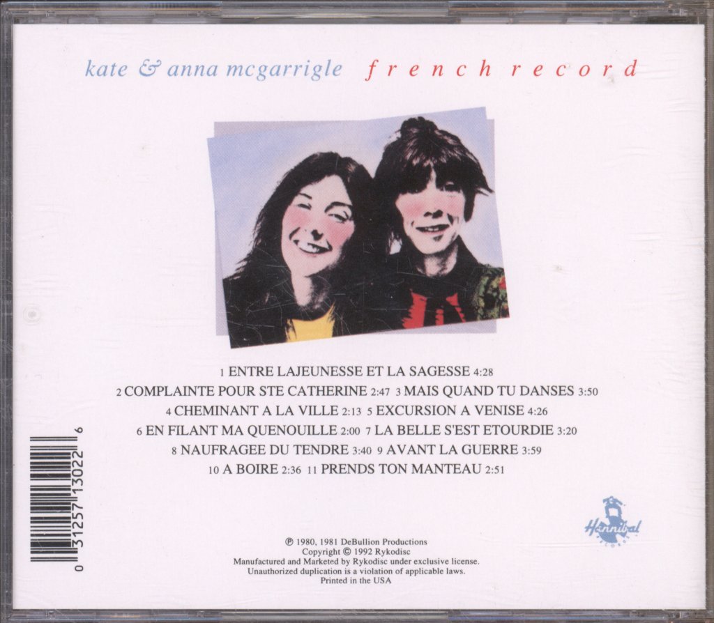 Kate & Anna McGarrigle - French Record - Cd