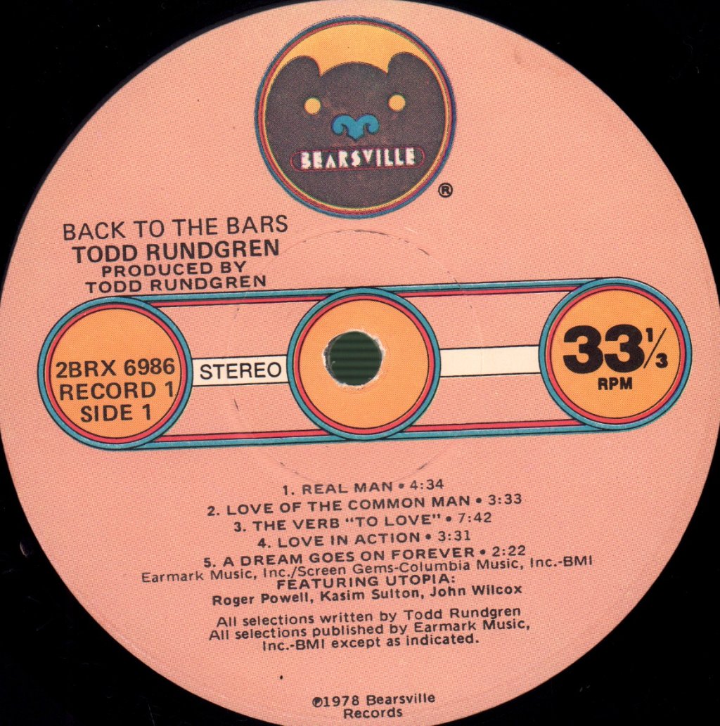 Todd Rundgren - Back To The Bars - Double Lp