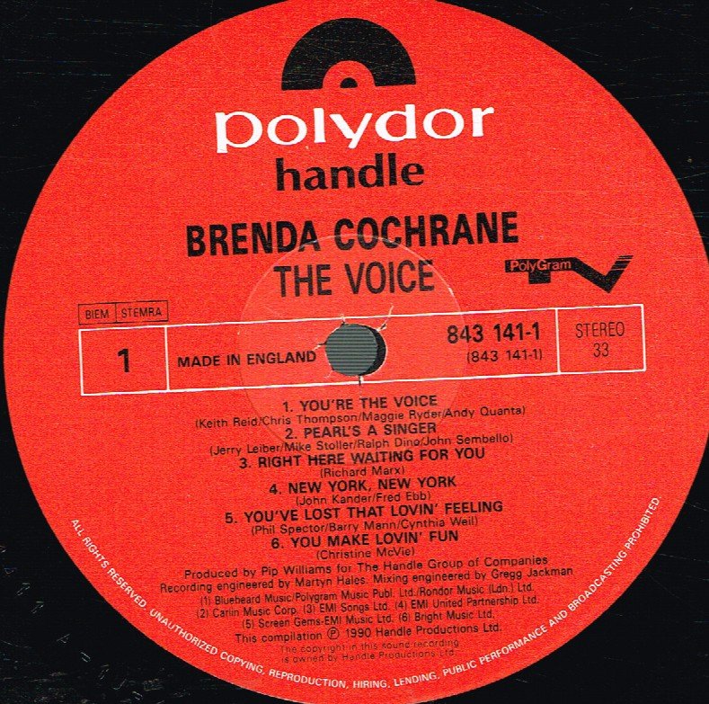Brenda Cochrane - Voice - Lp