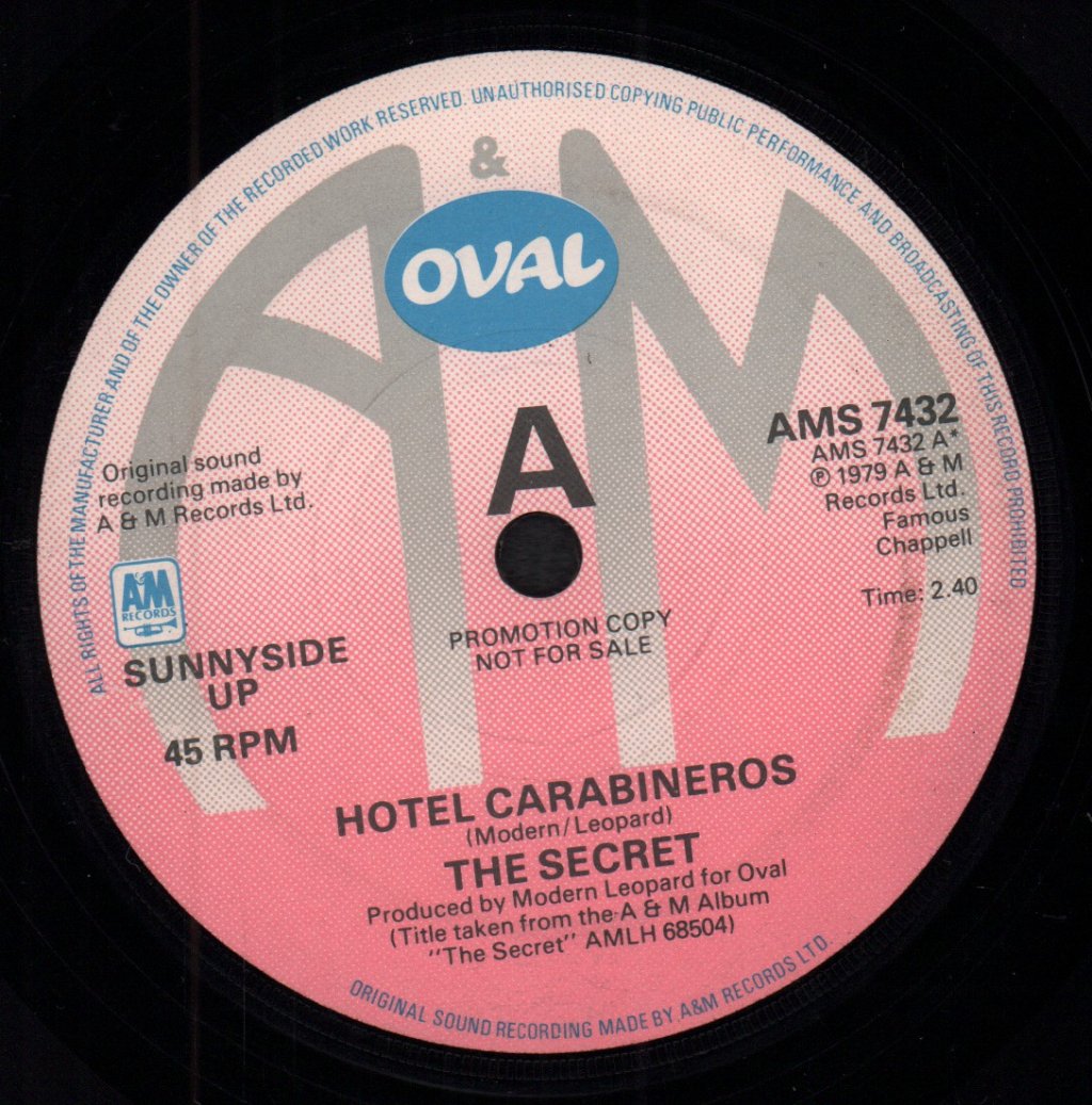 Secret (Power Pop Group) - Hotel Carabineros - 7 Inch