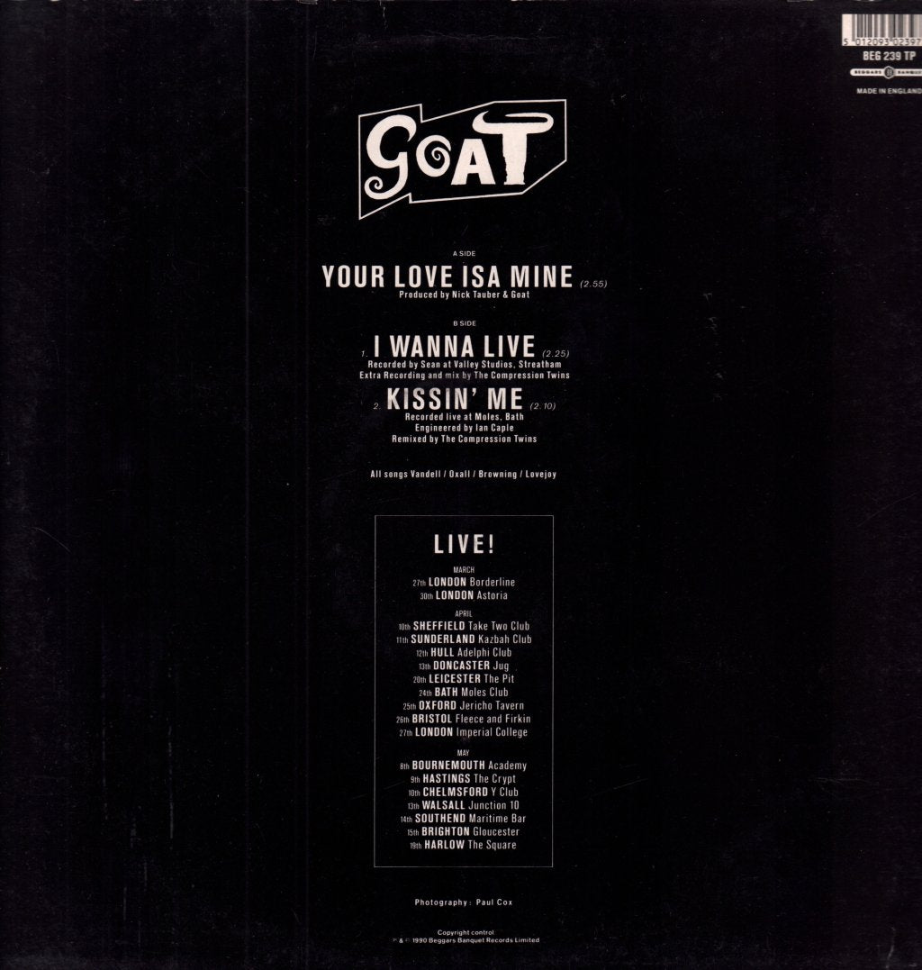 Goat (Rock) - Your Love Isa Mine - 12 Inch