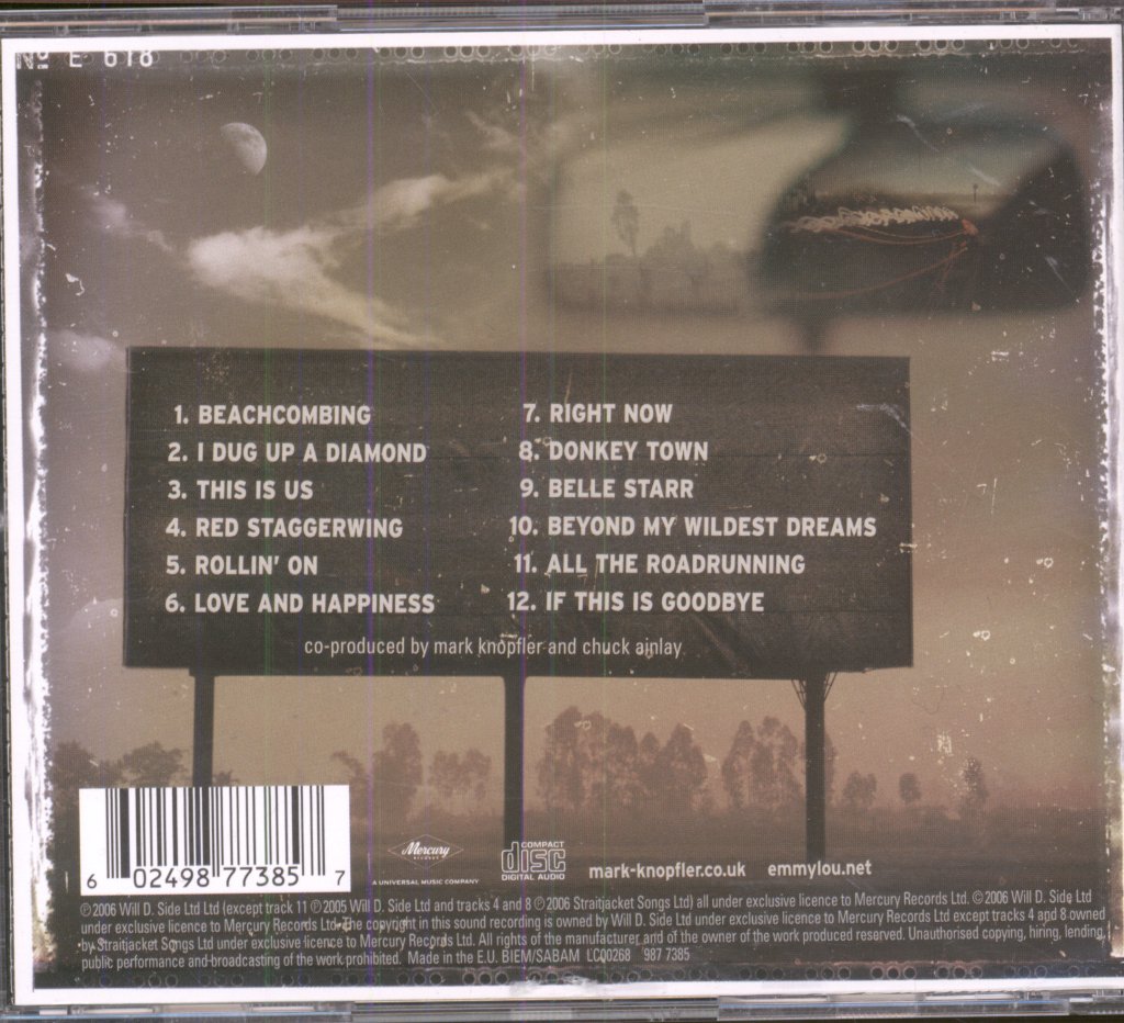 Mark Knopfler And Emmylou Harris - All The Roadrunning - Cd