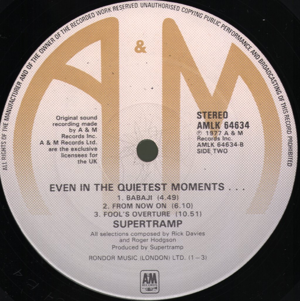 Supertramp - Even In The Quietest Moments - Lp