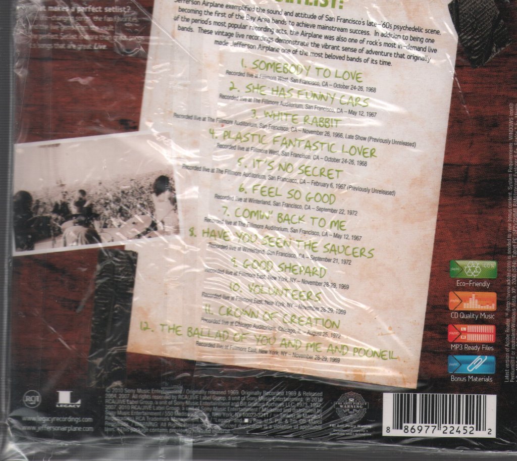 Jefferson Airplane - Setlist: The Very Best Of Jefferson Airplane Live - Cd