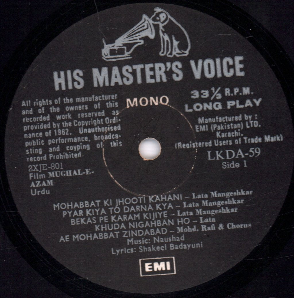 Naushad, Shakeel Badayuni - k.asif's Mughal-E-Azam - Lp