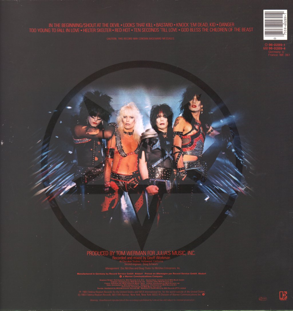 Motley Crue - Shout At The Devil - Lp