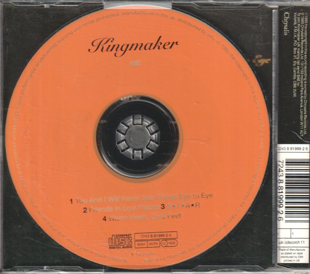 Kingmaker - You And I Will Never See Things Eye To Eye - Cd